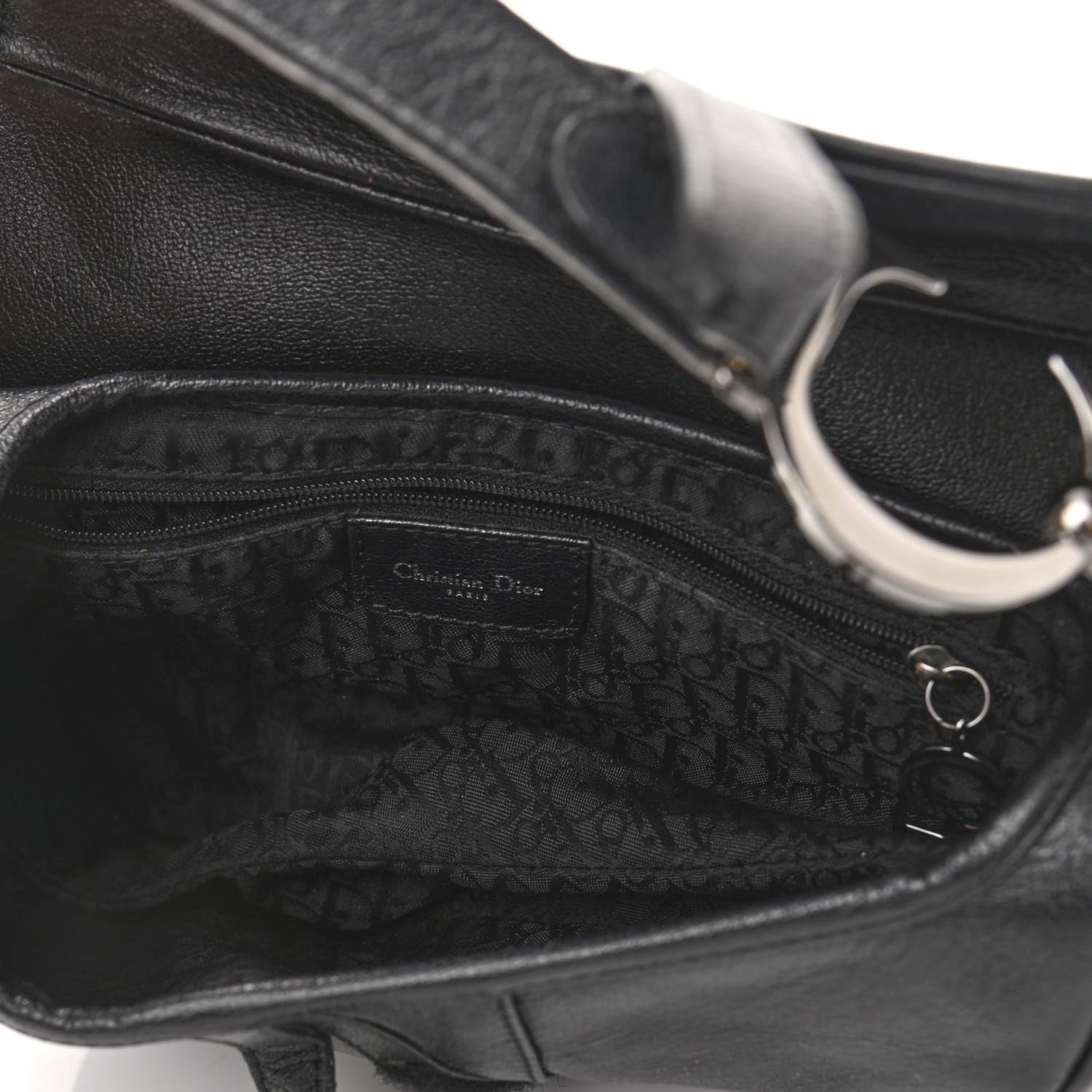 Christian Dior Calfskin Saddle Bag Black 5 of 19