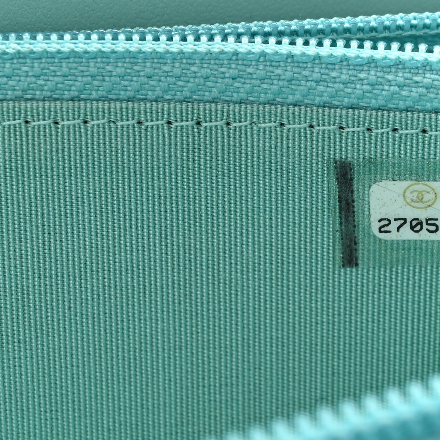 Caviar Quilted Small Boy Zip Around Wallet Light Blue