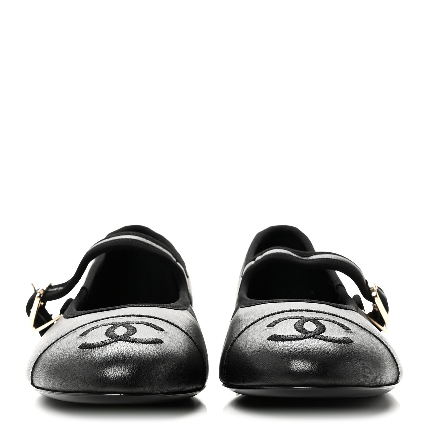 Lambskin Mary Jane Flats 40 Black