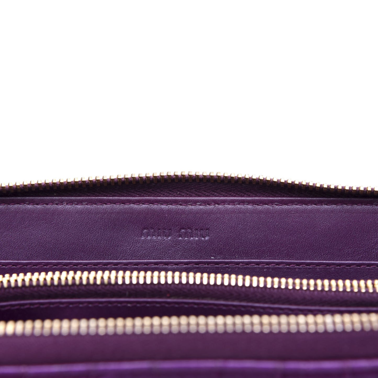 Patent Crocodile Embossed Wallet Purple