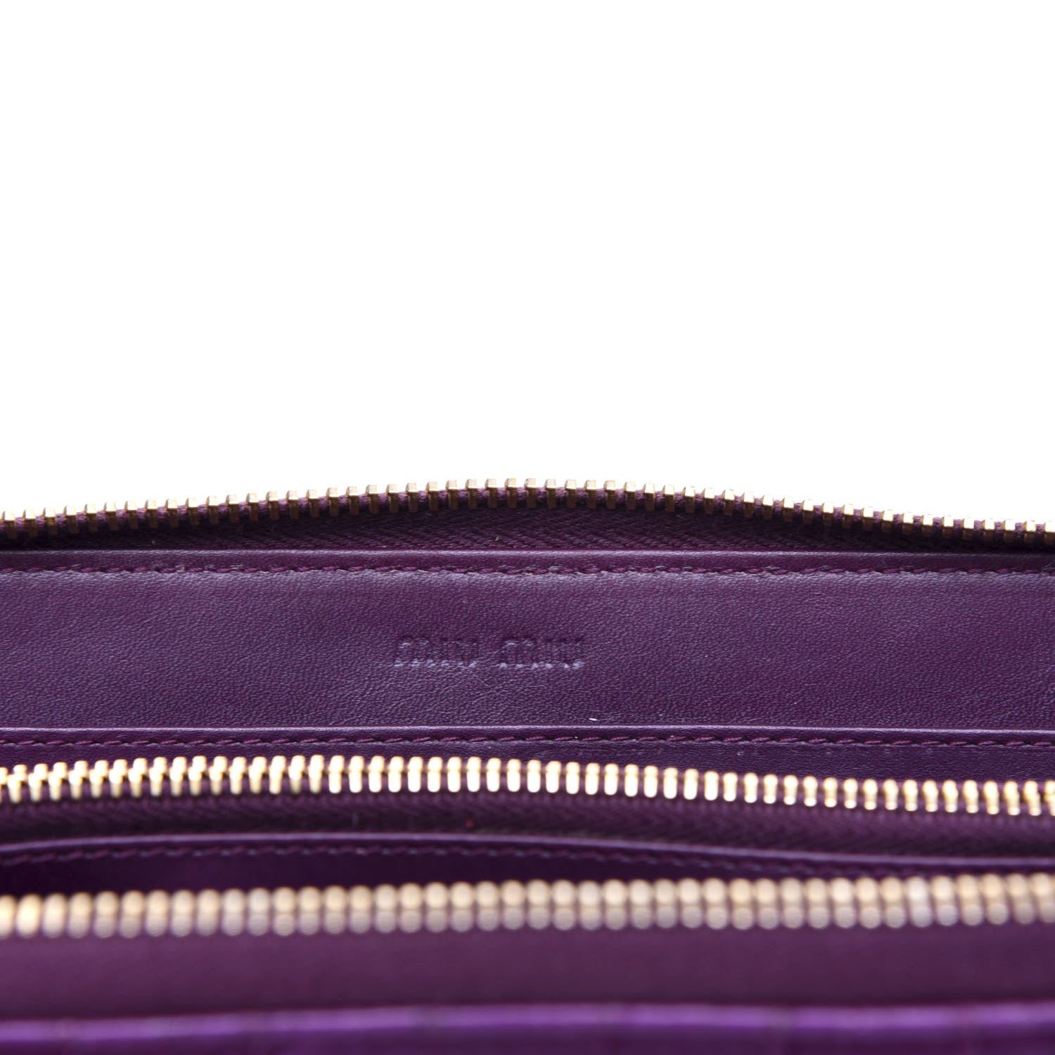 Miu Miu Patent Crocodile Embossed Wallet Purple 6 of 8