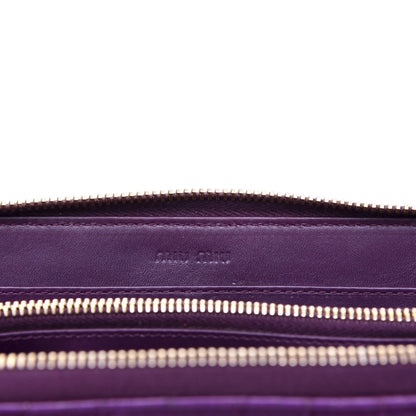 Miu Miu Patent Crocodile Embossed Wallet Purple 6 of 8
