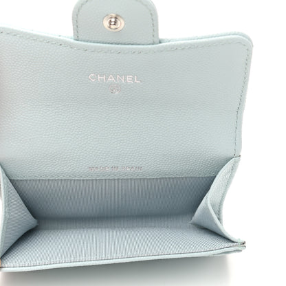 Chanel Caviar Quilted Flap Card Holder Wallet Light Blue 5 of 7