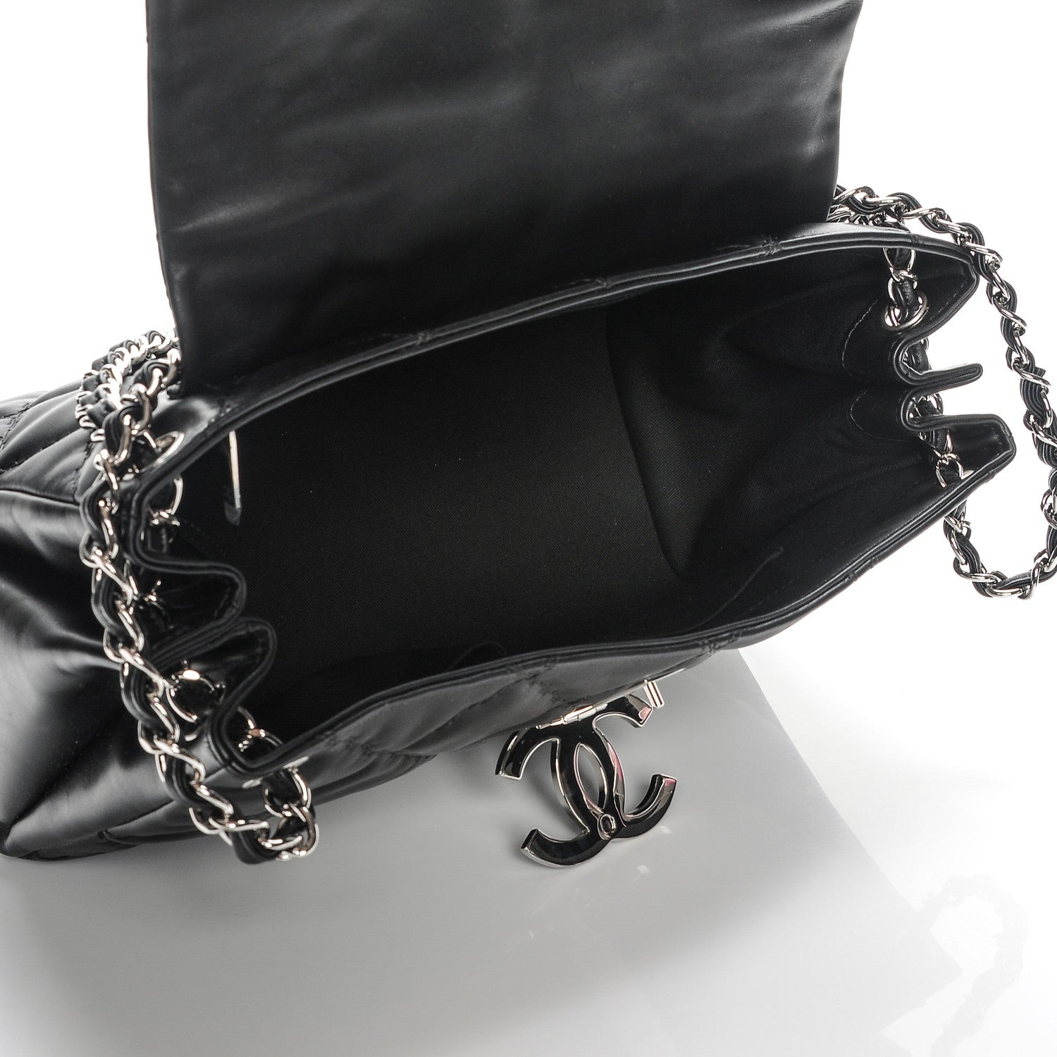 Chanel Calfskin Double Stitch Large Hamptons Flap Bag Black 5 of 8