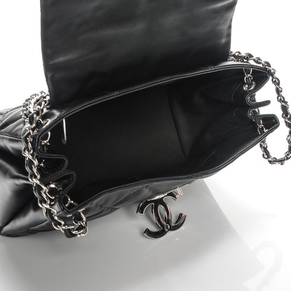 Chanel Calfskin Double Stitch Large Hamptons Flap Bag Black 5 of 8