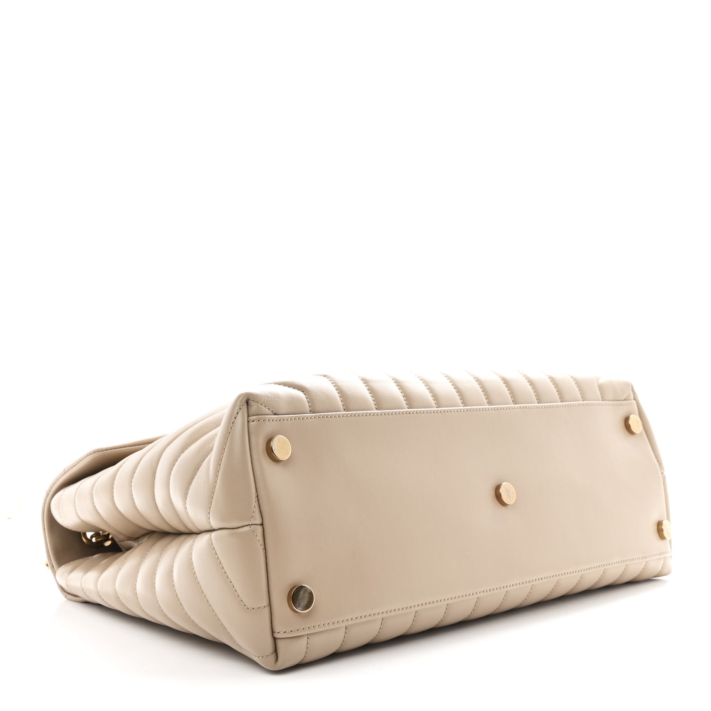 Calfskin Matelasse Large Loulou Monogram Chain Satchel Dark Beige