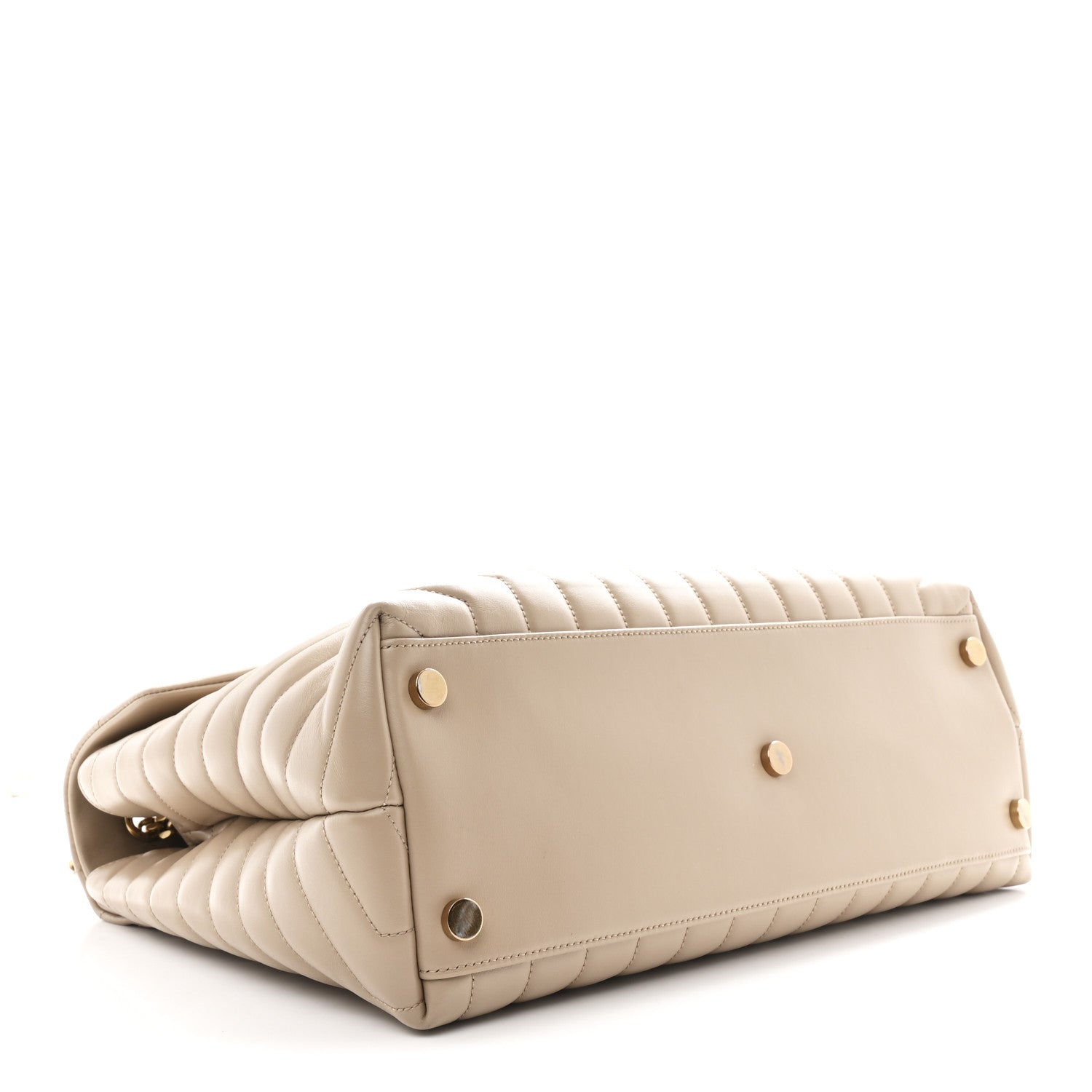 Saint Laurent Calfskin Matelasse Large Loulou Monogram Chain Satchel Dark Beige 4 of 11