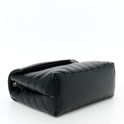 Saint Laurent Calfskin Y Quilted Monogram Small Loulou Chain Satchel Black 4 of 11