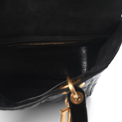 Christian Dior Crinkled Patent Cannage Medium Bohemian Lady Dior Black 4 of 7