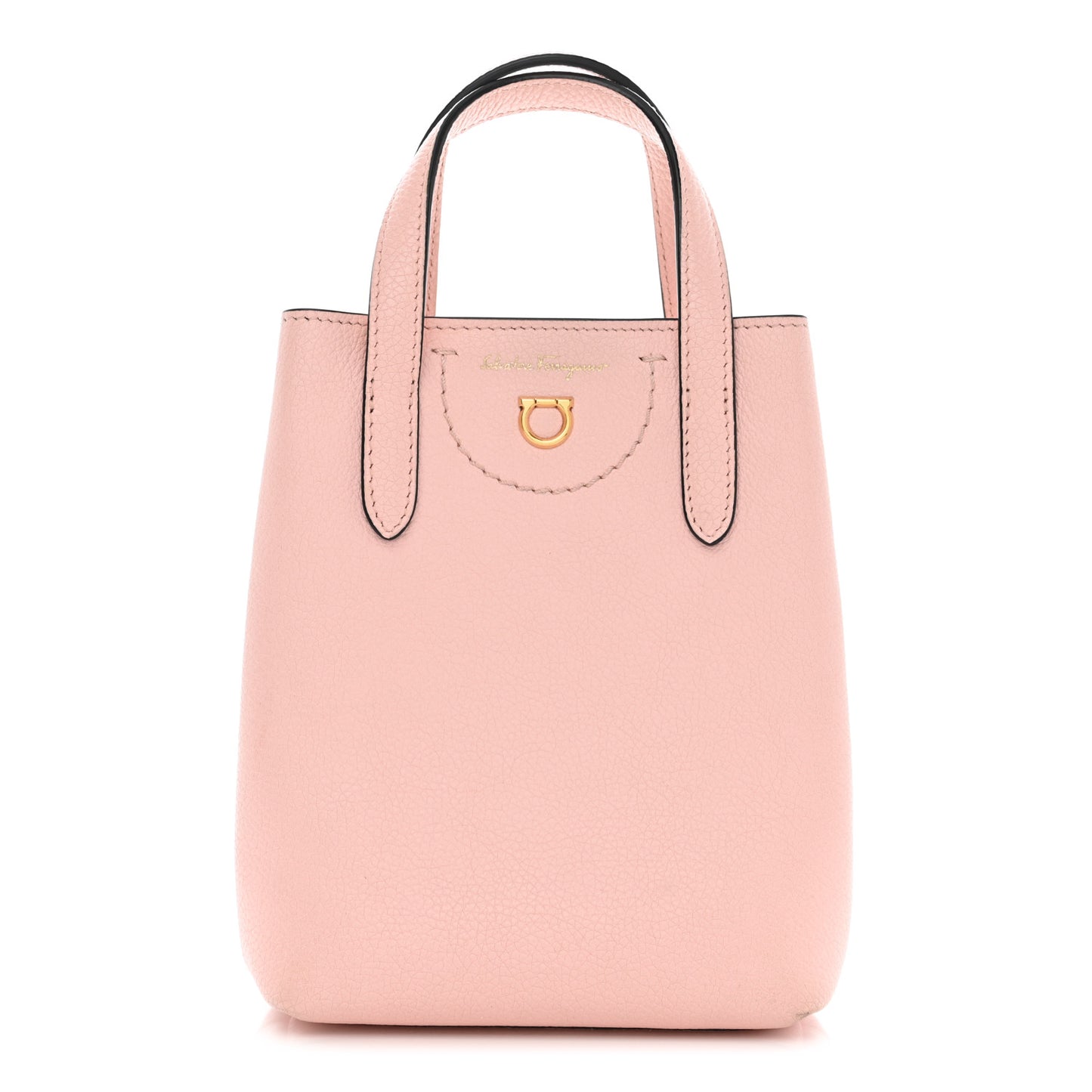 Tumbled Calfskin Gancini Mini Bag Pink