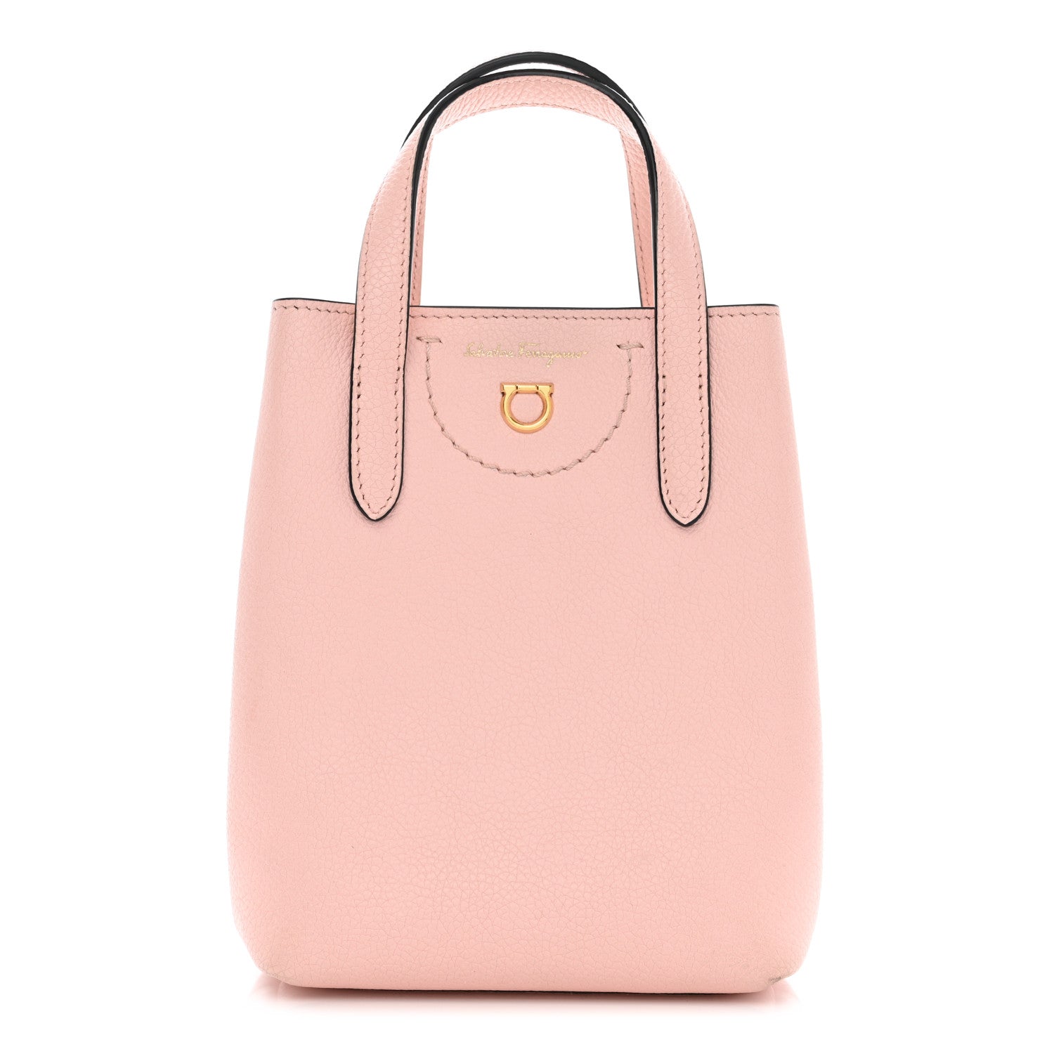 Salvatore Ferragamo Tumbled Calfskin Gancini Mini Bag Pink 1 of 9
