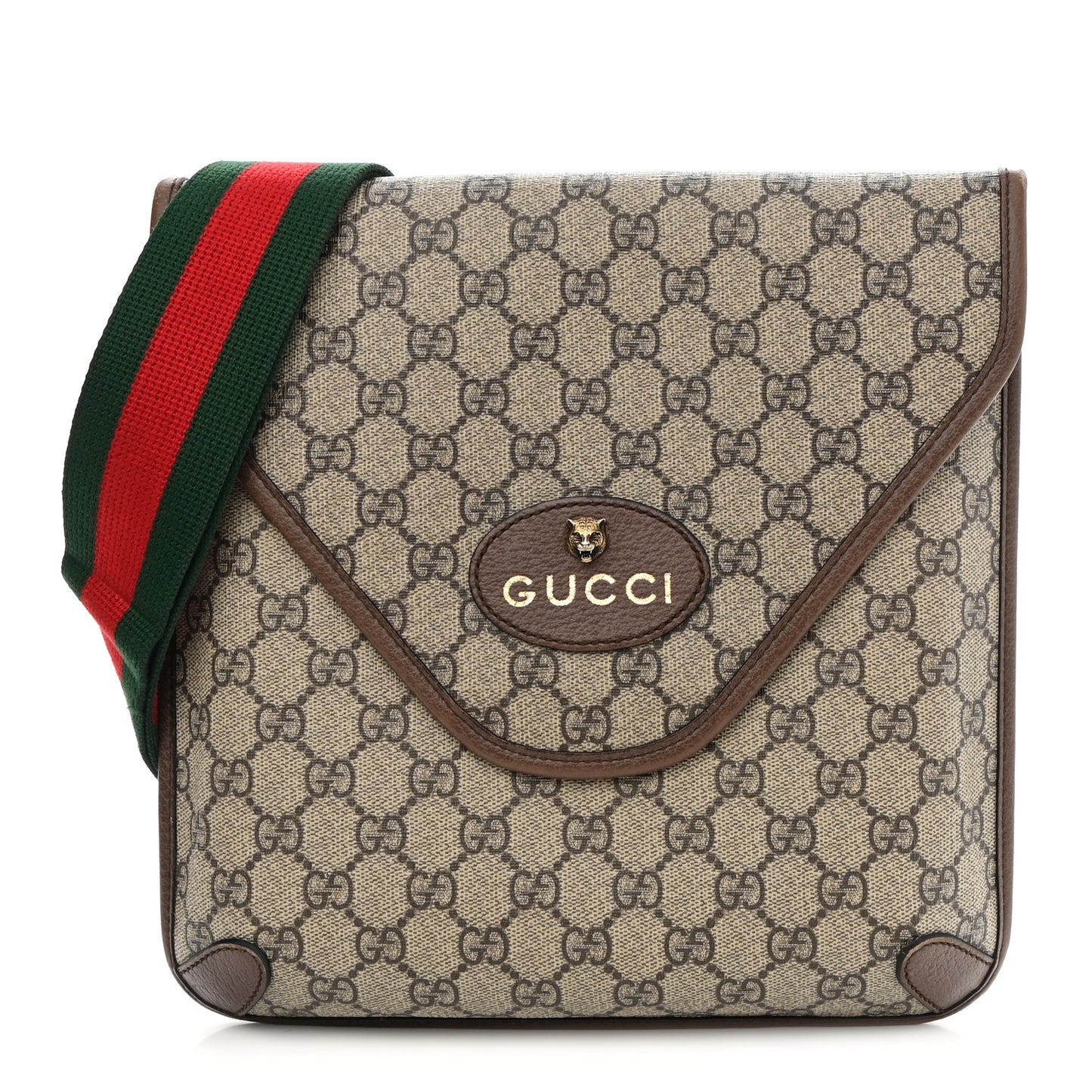 GG Supreme Monogram Web Medium Neo Vintage Flap Messenger Bag Beige New Acero