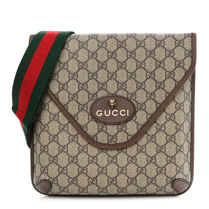 Gucci GG Supreme Monogram Web Medium Neo Vintage Flap Messenger Bag Beige New Acero 1 of 9