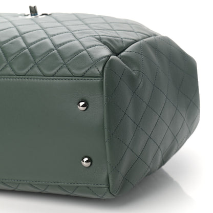 Chanel Lambskin Quilted Large Drawstring Shoulder Bag Dark Green 9 of 9