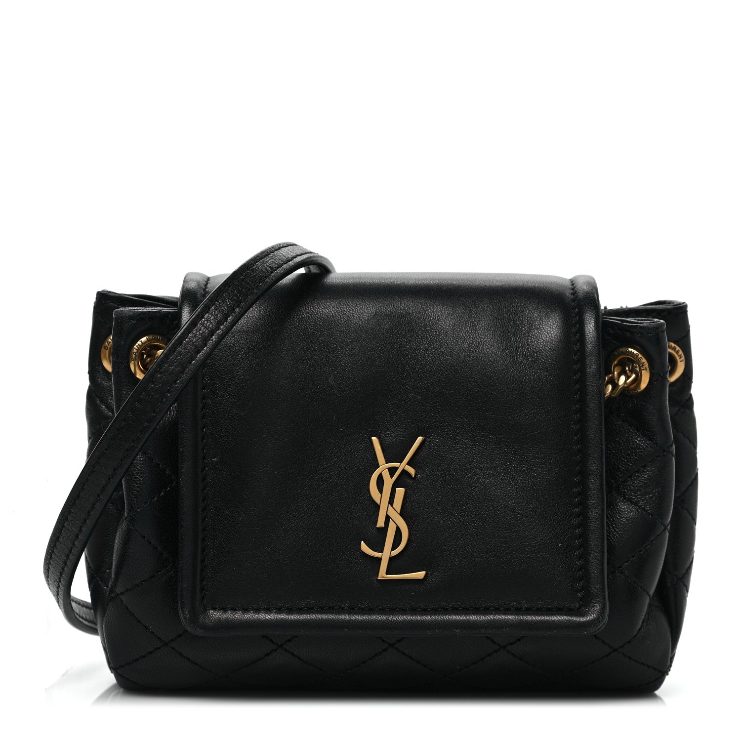 Saint Laurent Lambskin Quilted Monogram Mini Nolita Black 1 of 6