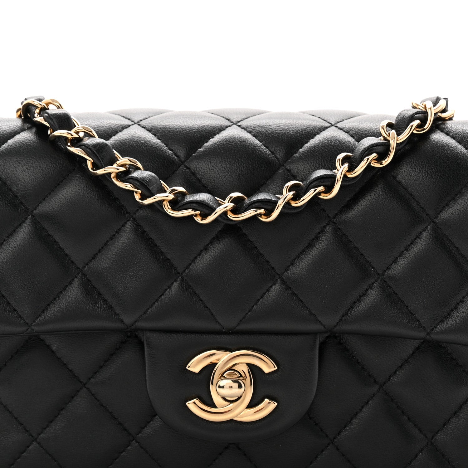 Chanel Lambskin Quilted Mini Rectangular Flap Black 8 of 11