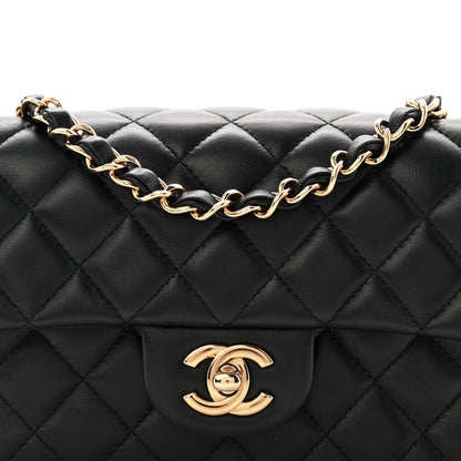 Chanel Lambskin Quilted Mini Rectangular Flap Black 8 of 11