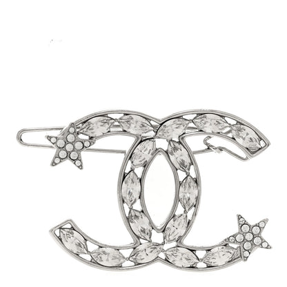 Chanel Crystal Starfall CC Hair Clip Silver 1 of 4