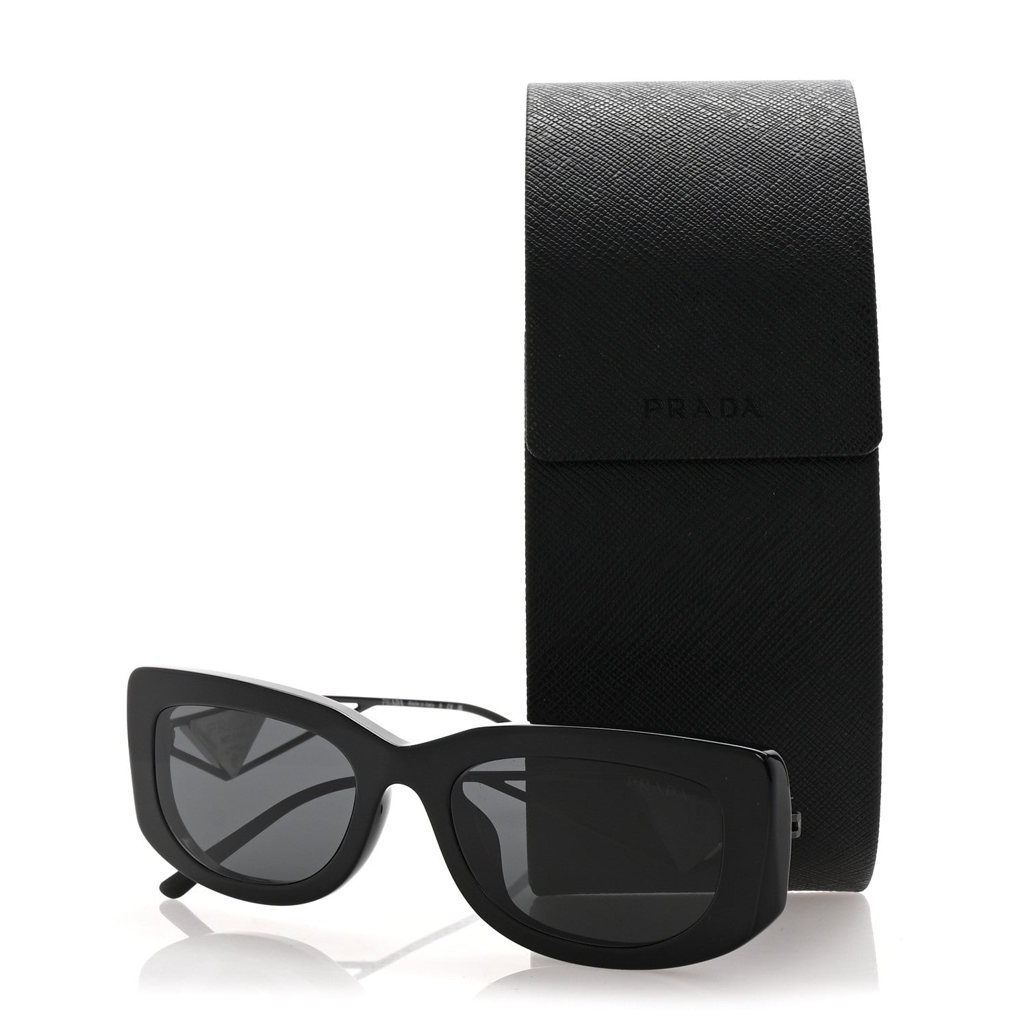 Prada Acetate Sunglasses SPR 14Y Black Slate Gray 9 of 9