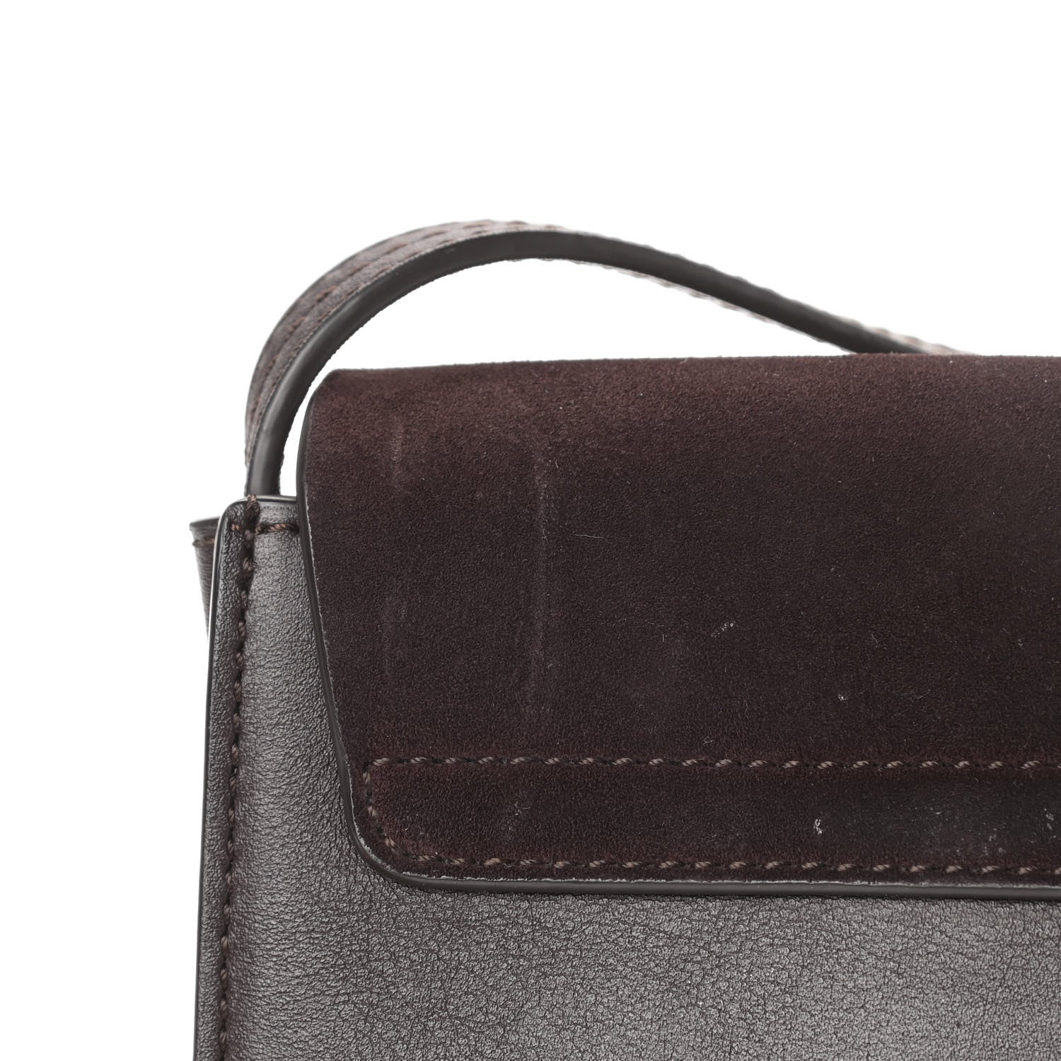Chloe Suede Calfskin Small Faye Shoulder Bag Carbon Brown 8 of 12