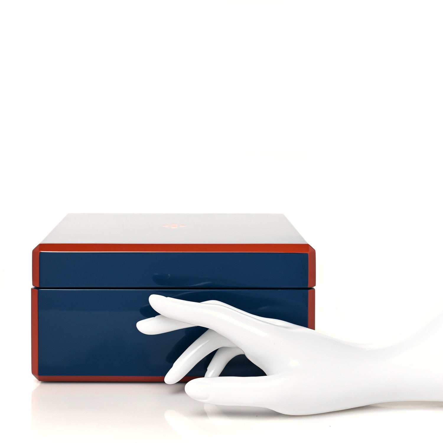 Hermes Lacquered Wood Facettes Watch Box Bleu Biarritz 2 of 8