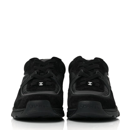 Chanel Fabric Calfskin Suede CC Sneakers 36 Black 2 of 7