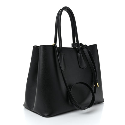 Prada Saffiano Cuir Large Double Bag Black 2 of 10