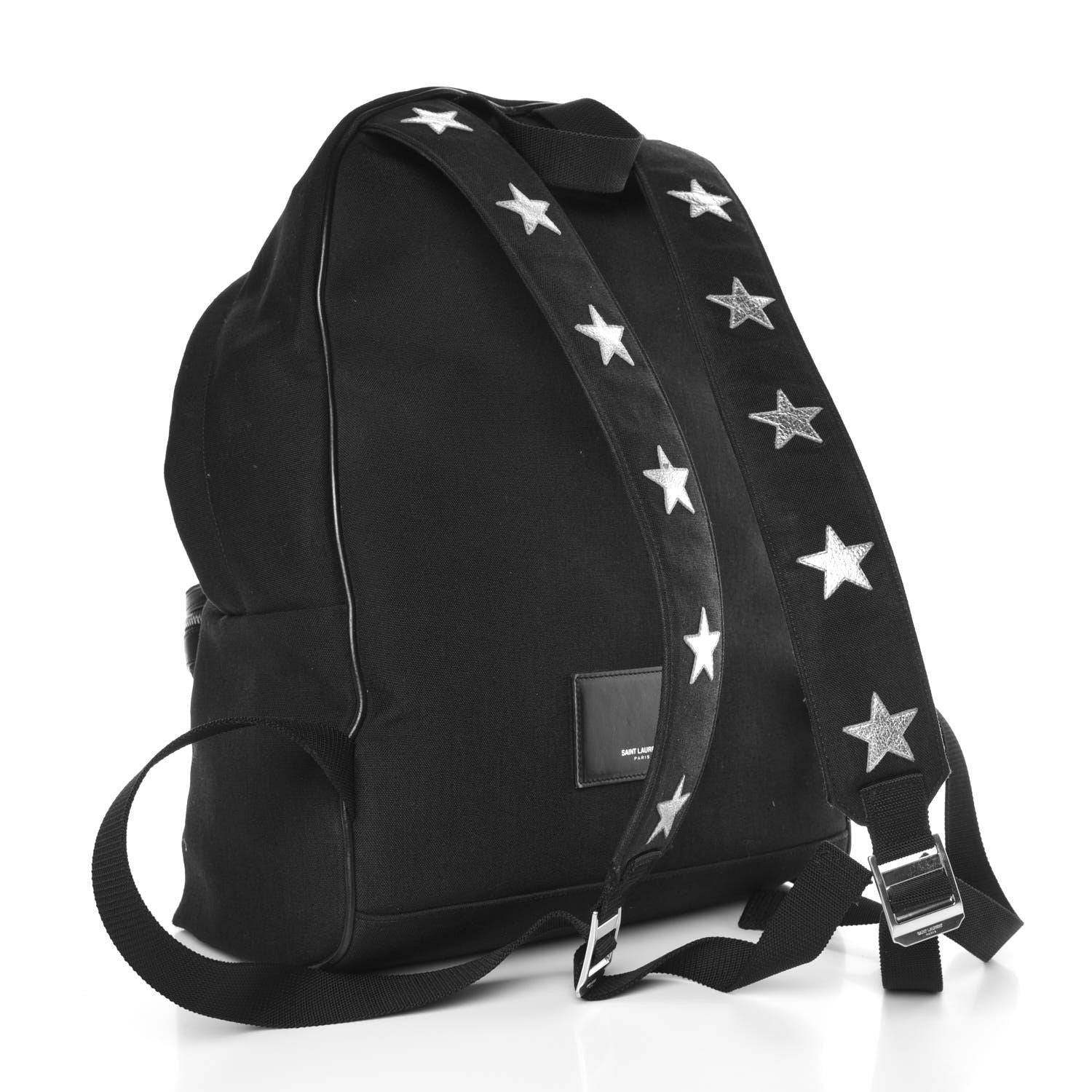 Saint Laurent Canvas Stars Print Hunting Backpack Black Silver 3 of 10