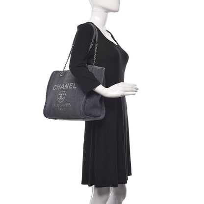 Chanel Lurex Boucle Small Deauville Tote Gray 2 of 10