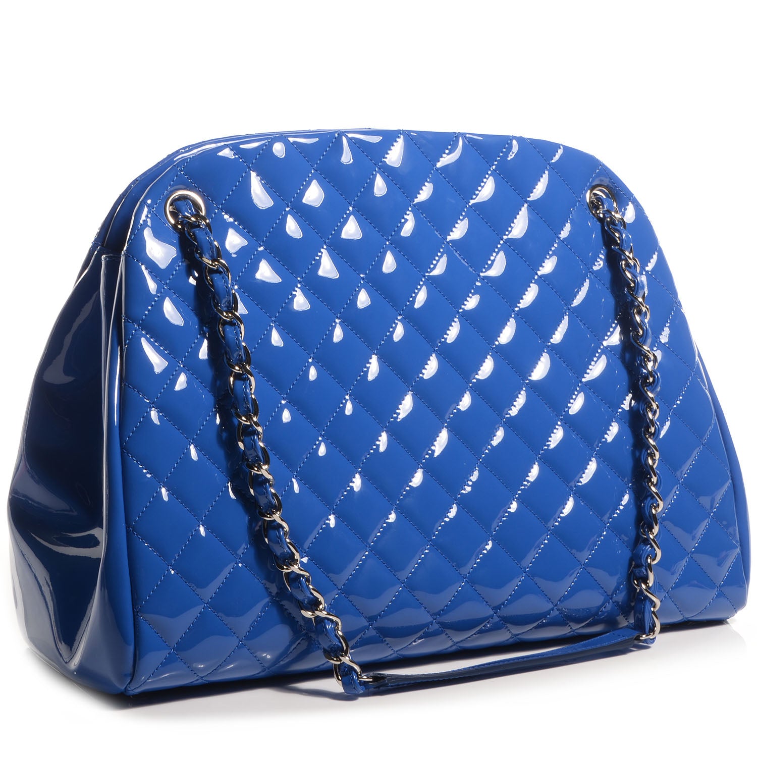 Chanel Patent Quilted Large Just Mademoiselle Bowling Bag Dark Blue 3 of 8