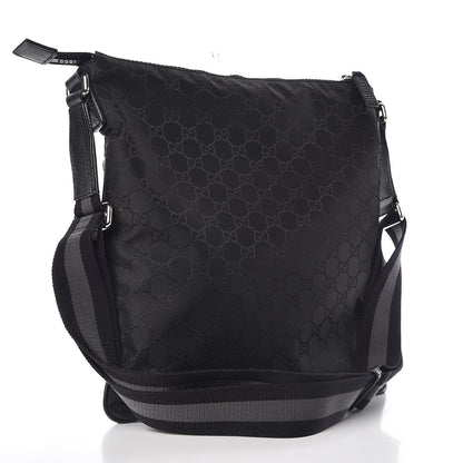Gucci Nylon Monogram Medium Flat Messenger Bag Black 3 of 9