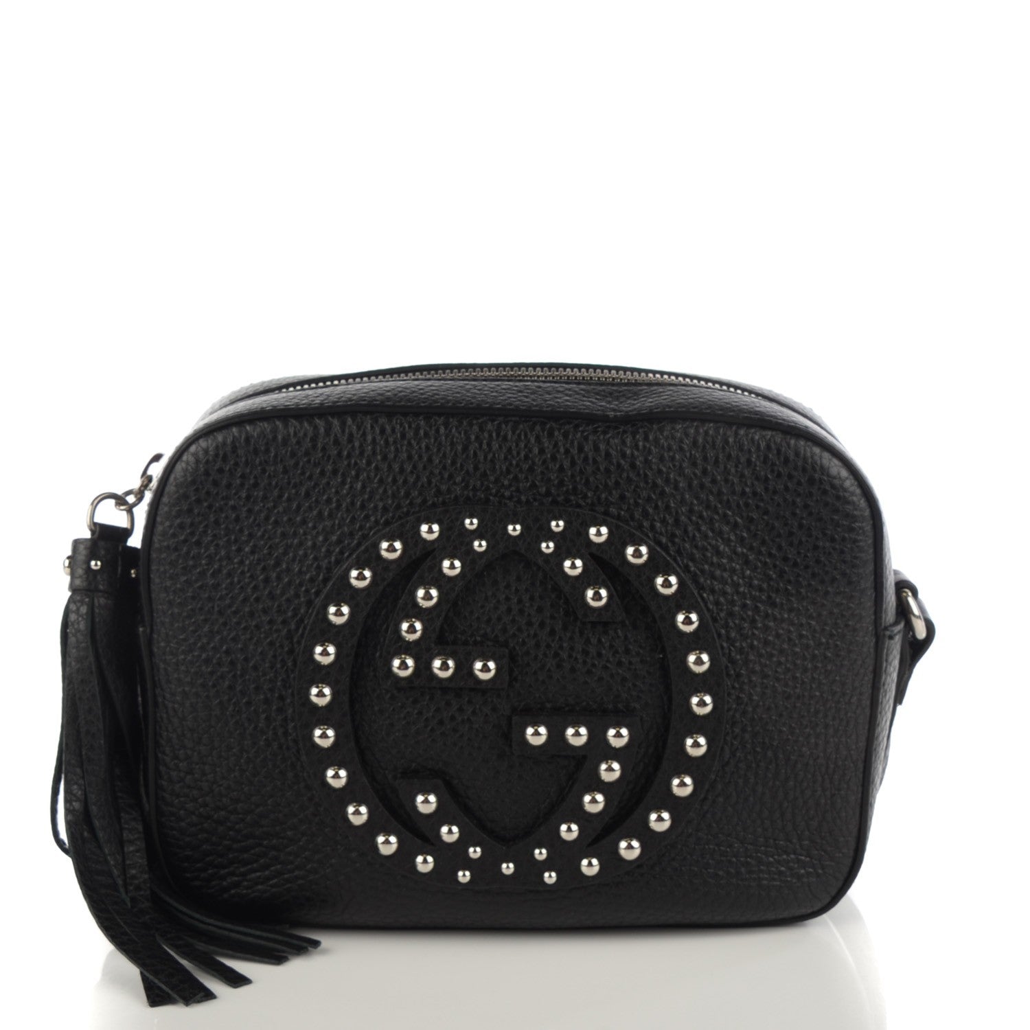 Gucci Pebbled Calfskin Studded Small Soho Disco Bag Black 1 of 7