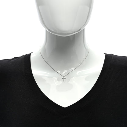 Cartier 18K White Gold Diamond Symbols Cross Pendant Necklace 2 of 4