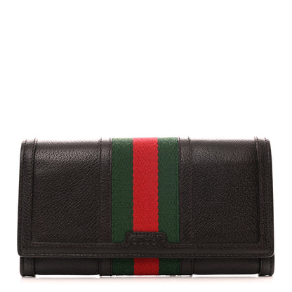 Gucci Calfskin Web Continental Wallet Brown 1 of 7