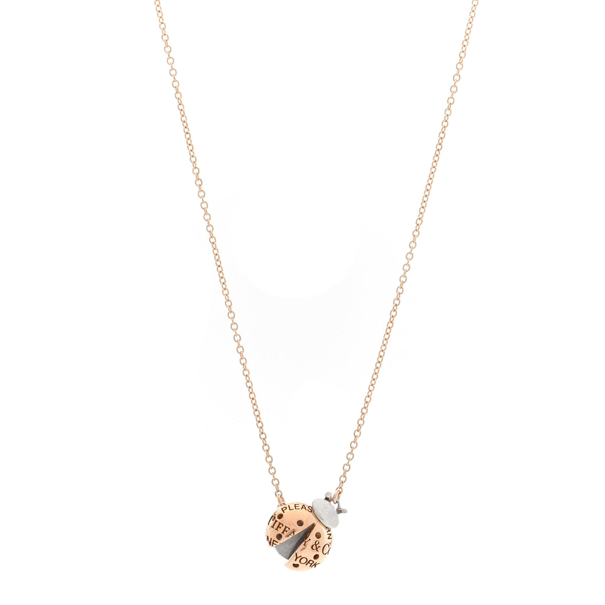 Tiffany 18K Rose Gold Sterling Silver Return to Tiffany Love Bugs Ladybug Pendant Necklace 1 of 6