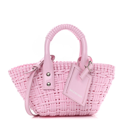 Balenciaga Faux Calfskin Braided Varnished XXS Bistro Basket Candy Pink 1 of 10