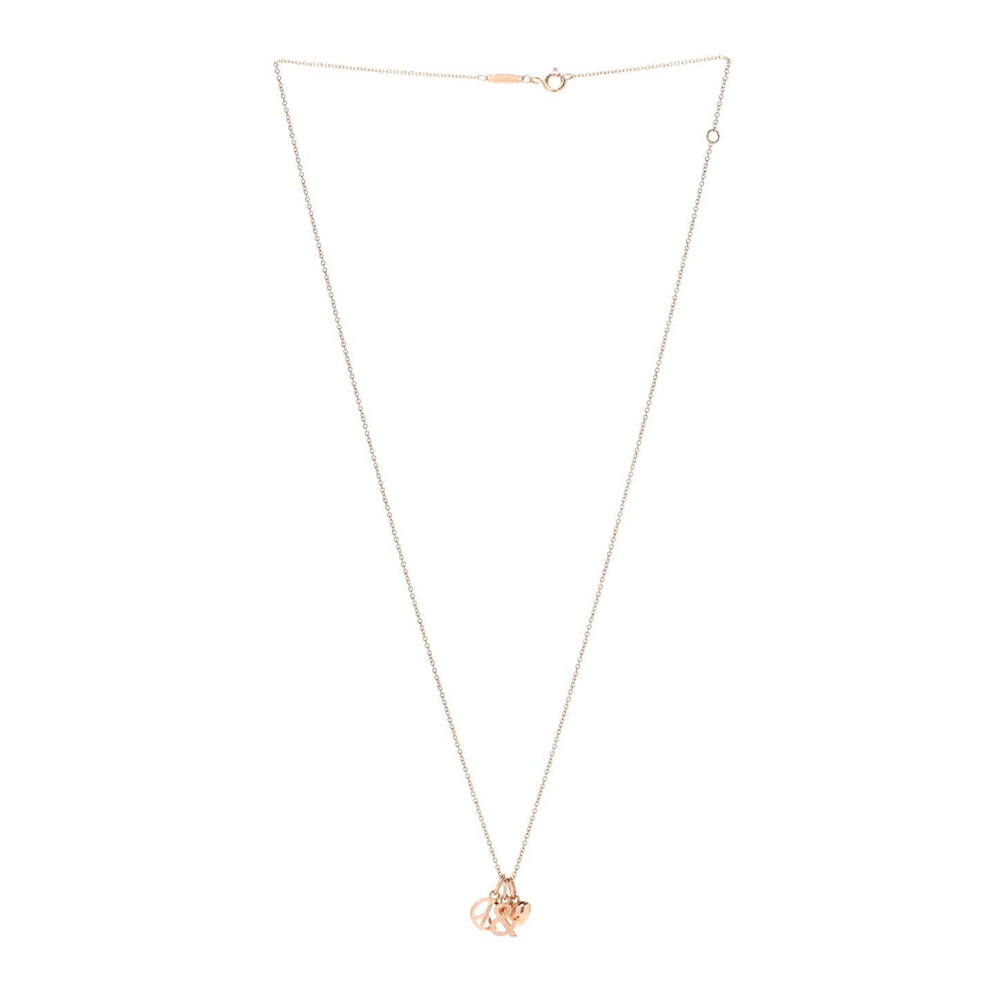 18K Rose Gold Peace Love Ampersand Pendant Necklace