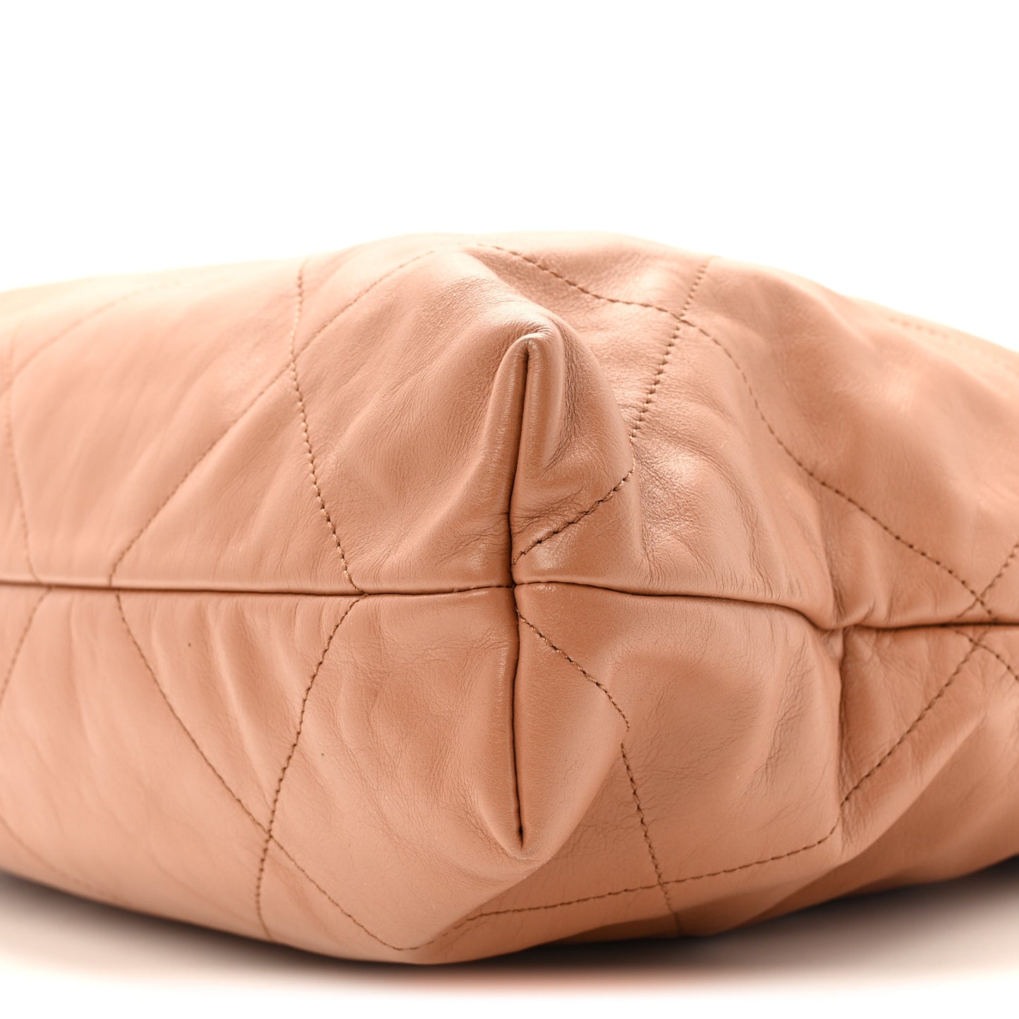 Shiny Calfskin Quilted Chanel 22 Camel