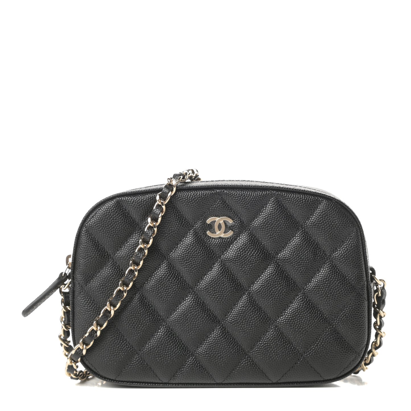 Caviar Quilted Vanity With Chain Black