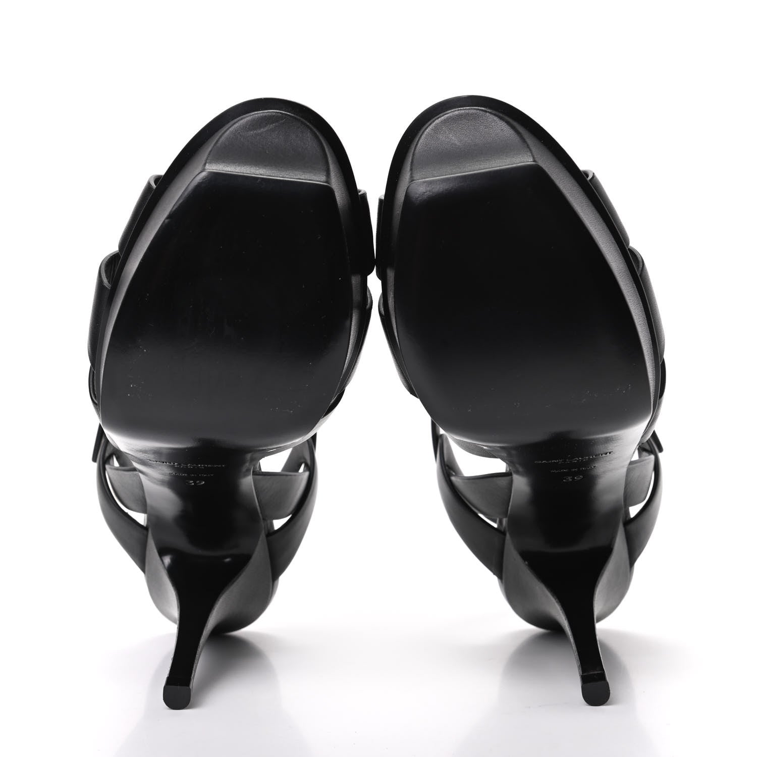 Saint Laurent Calfskin Tribute 75 Platform Sandals 39 Black 5 of 8