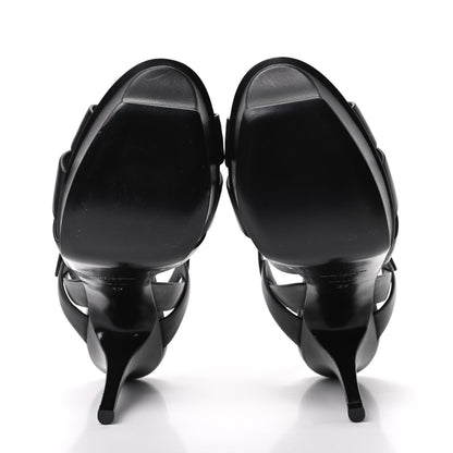 Saint Laurent Calfskin Tribute 75 Platform Sandals 39 Black 5 of 8