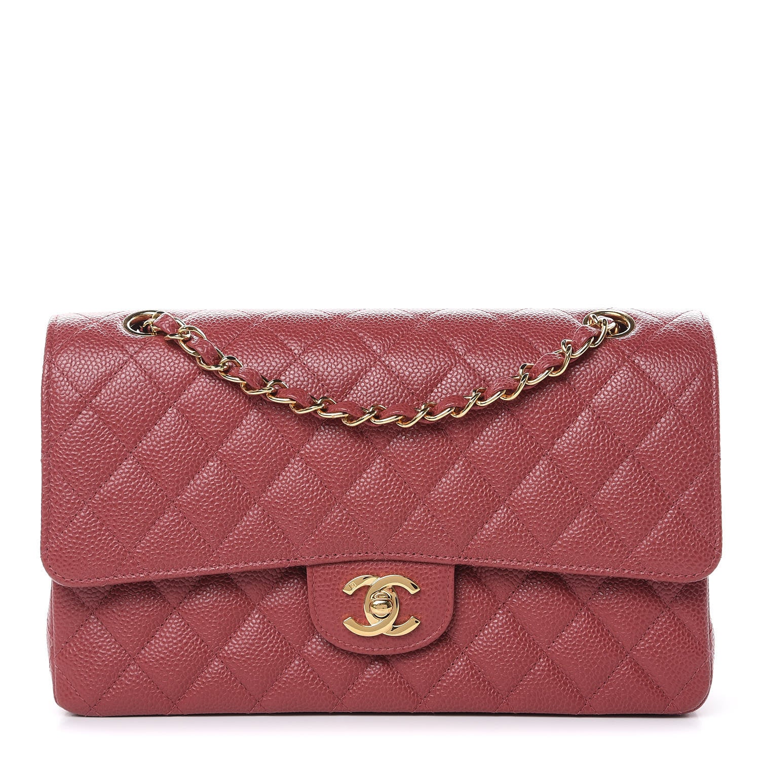 Chanel Caviar Quilted Medium Double Flap Dark Pink 1 of 12