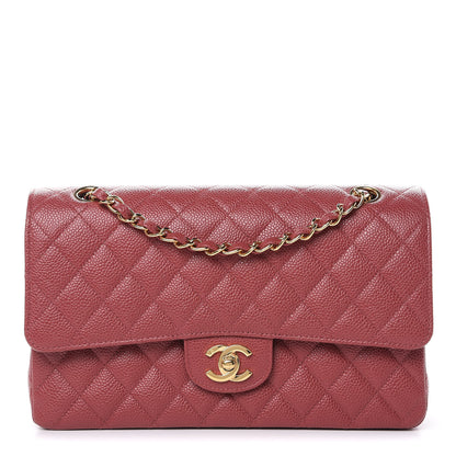 Chanel Caviar Quilted Medium Double Flap Dark Pink 1 of 12