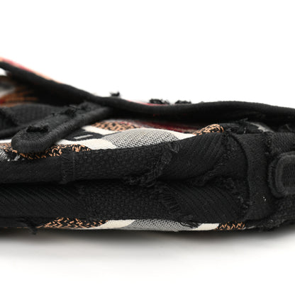 Christian Dior Canvas Embroidered Camouflage Flowers Saddle Bag Black Multicolor 10 of 10