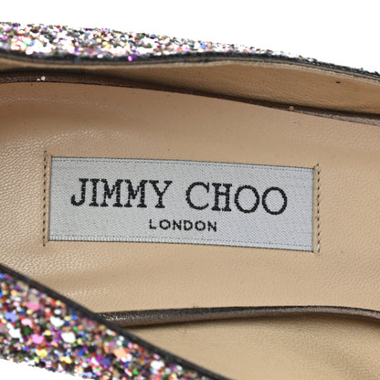 Jimmy Choo Glitter Fabric Vibe Peep Toe Platform Pumps 39 Multicolor 6 of 7