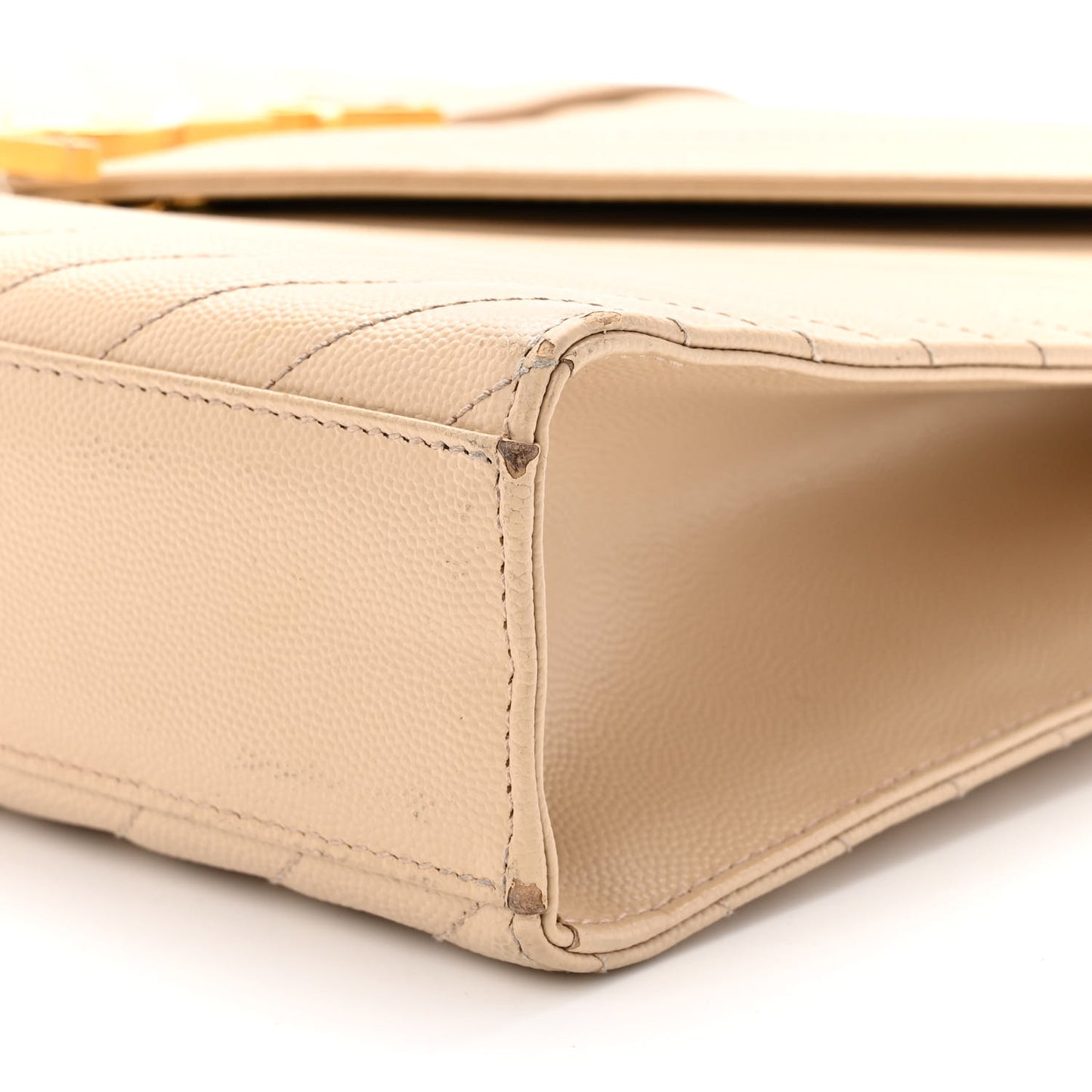 Grain De Poudre Matelasse Chevron Large Monogram Satchel Nude Powder