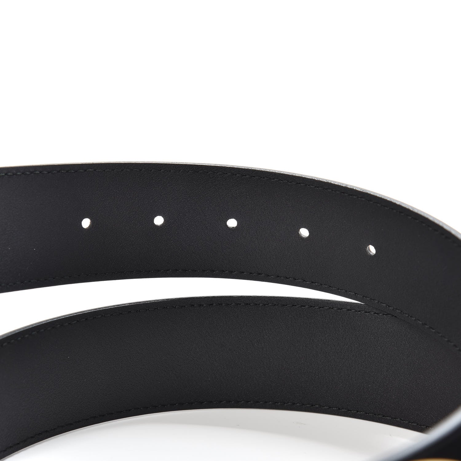 Gucci Moon Calfskin Pearl Double G 40mm Belt 80 32 Black Cream 3 of 5