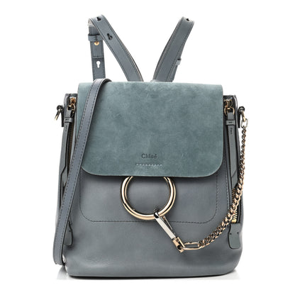 Chloe Suede Calfskin Small Faye Backpack Cloudy Blue 1 of 4