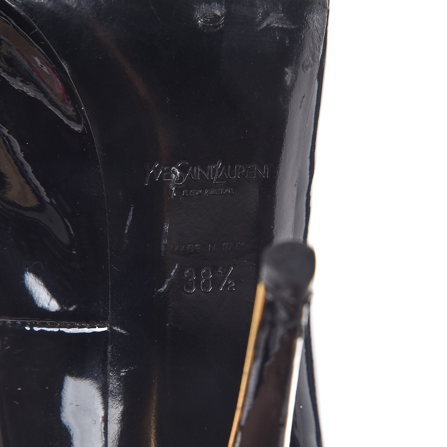 Saint Laurent Patent Calfskin Clara Pumps 38.5 Black 8 of 11