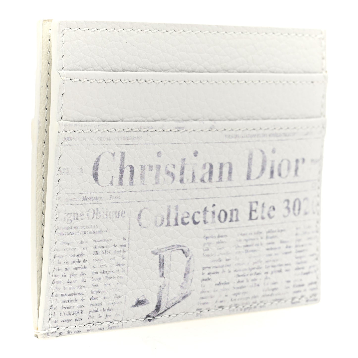 X DANIEL ARSHAM Grained Calfskin Newspaper Card Holder White
